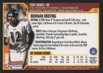 2000 Bowman Chrome #77 Tony Banks Back