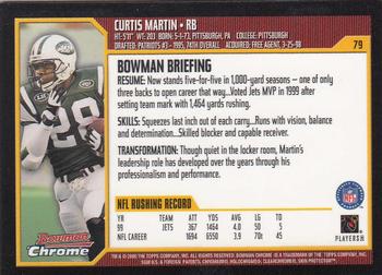 2000 Bowman Chrome #79 Curtis Martin Back