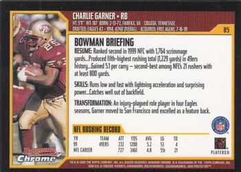 2000 Bowman Chrome #85 Charlie Garner Back