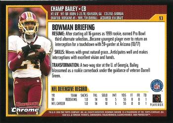2000 Bowman Chrome #93 Champ Bailey Back