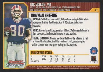 2000 Bowman Chrome #97 Eric Moulds Back