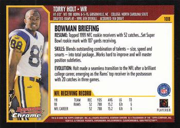 2000 Bowman Chrome #108 Torry Holt Back