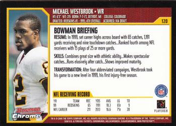 2000 Bowman Chrome #120 Michael Westbrook Back