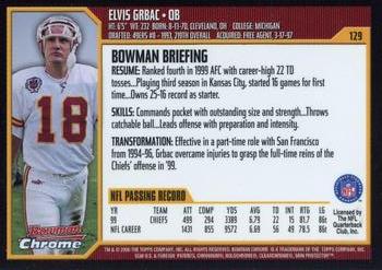 2000 Bowman Chrome #129 Elvis Grbac Back