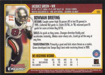 2000 Bowman Chrome #135 Jacquez Green Back