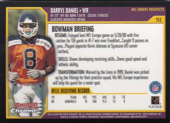 2000 Bowman Chrome #152 Darryl Daniel Back