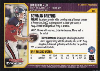 2000 Bowman Chrome #154 Jim Kubiak Back