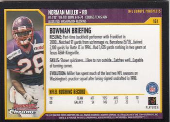 2000 Bowman Chrome #161 Norman Miller Back