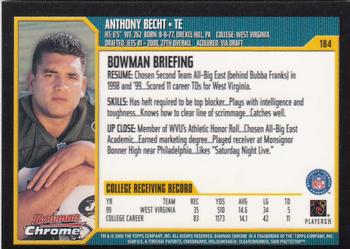 2000 Bowman Chrome #184 Anthony Becht Back