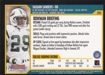 2000 Bowman Chrome #204 Vaughn Sanders Back
