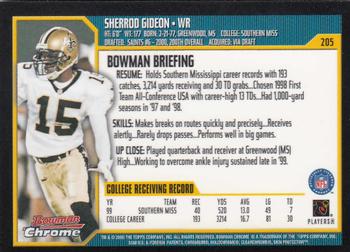 2000 Bowman Chrome #205 Sherrod Gideon Back
