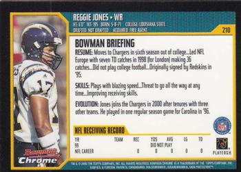 2000 Bowman Chrome #210 Reggie Jones Back