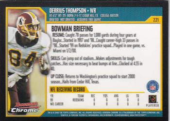 2000 Bowman Chrome #221 Derrius Thompson Back