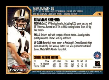 2000 Bowman Chrome #232 Marc Bulger Back