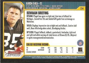 2000 Bowman Chrome #234 Aaron Shea Back