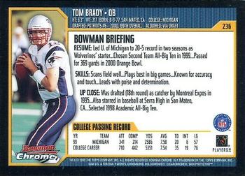 2000 Bowman Chrome #236 Tom Brady Back