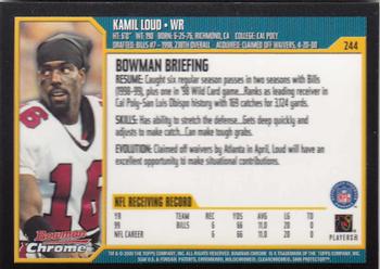 2000 Bowman Chrome #244 Kamil Loud Back