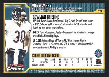 2000 Bowman Chrome #260 Mike Brown Back