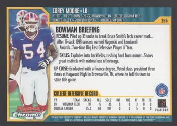 2000 Bowman Chrome #266 Corey Moore Back