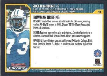 2000 Bowman Chrome #268 Stockar McDougle Back