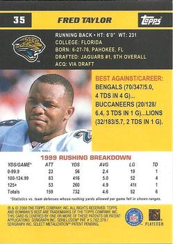 2000 Bowman's Best #35 Fred Taylor Back