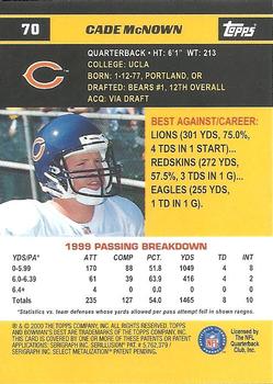 2000 Bowman's Best #70 Cade McNown Back