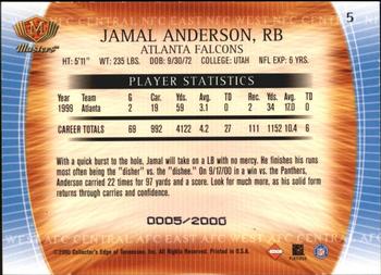 2000 Collector's Edge Masters #5 Jamal Anderson Back