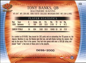 2000 Collector's Edge Masters #10 Tony Banks Back