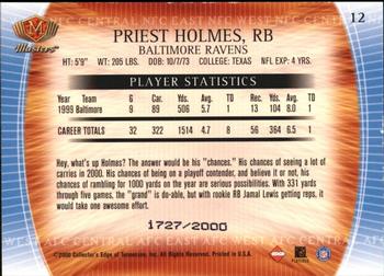 2000 Collector's Edge Masters #12 Priest Holmes Back