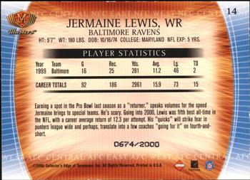 2000 Collector's Edge Masters #14 Jermaine Lewis Back