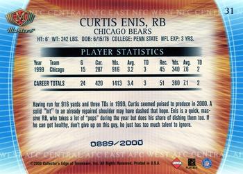2000 Collector's Edge Masters #31 Curtis Enis Back