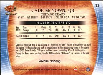2000 Collector's Edge Masters #33 Cade McNown Back