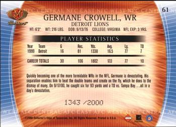 2000 Collector's Edge Masters #61 Germane Crowell Back