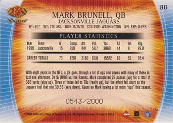 2000 Collector's Edge Masters #80 Mark Brunell Back