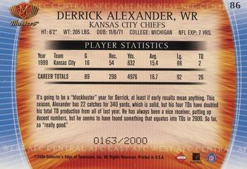 2000 Collector's Edge Masters #86 Derrick Alexander Back
