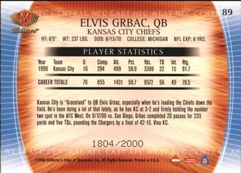2000 Collector's Edge Masters #89 Elvis Grbac Back