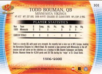 2000 Collector's Edge Masters #101 Todd Bouman Back
