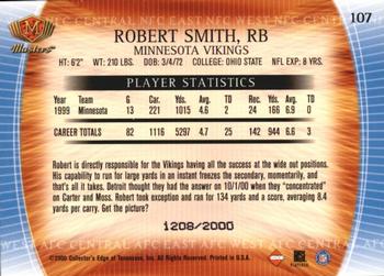 2000 Collector's Edge Masters #107 Robert Smith Back