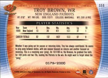 2000 Collector's Edge Masters #111 Troy Brown Back