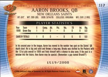 2000 Collector's Edge Masters #117 Aaron Brooks Back