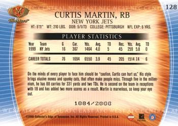 2000 Collector's Edge Masters #128 Curtis Martin Back
