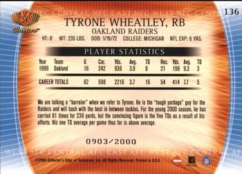 2000 Collector's Edge Masters #136 Tyrone Wheatley Back