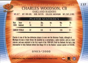 2000 Collector's Edge Masters #137 Charles Woodson Back