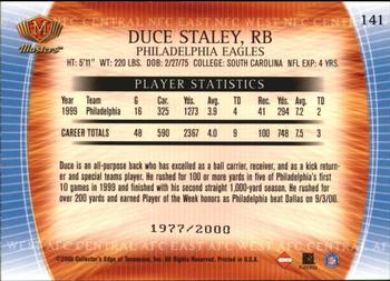 2000 Collector's Edge Masters #141 Duce Staley Back