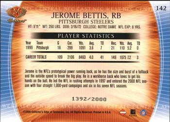 2000 Collector's Edge Masters #142 Jerome Bettis Back