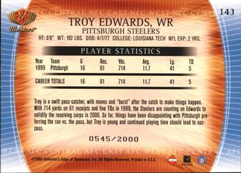 2000 Collector's Edge Masters #143 Troy Edwards Back