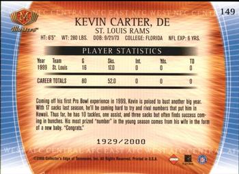 2000 Collector's Edge Masters #149 Kevin Carter Back