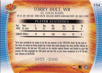 2000 Collector's Edge Masters #154 Torry Holt Back