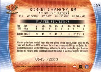 2000 Collector's Edge Masters #157 Robert Chancey Back