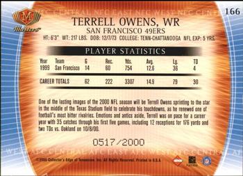 2000 Collector's Edge Masters #166 Terrell Owens Back